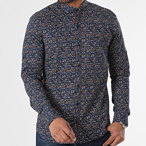 Chemise Manches Longues Bleu Marine