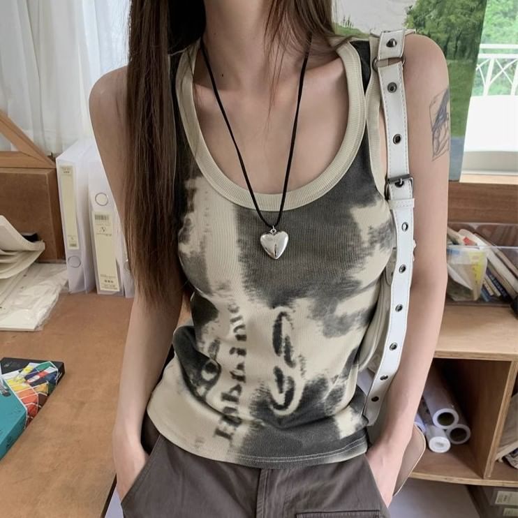 Shinsei - Tanktop met ronde hals en print