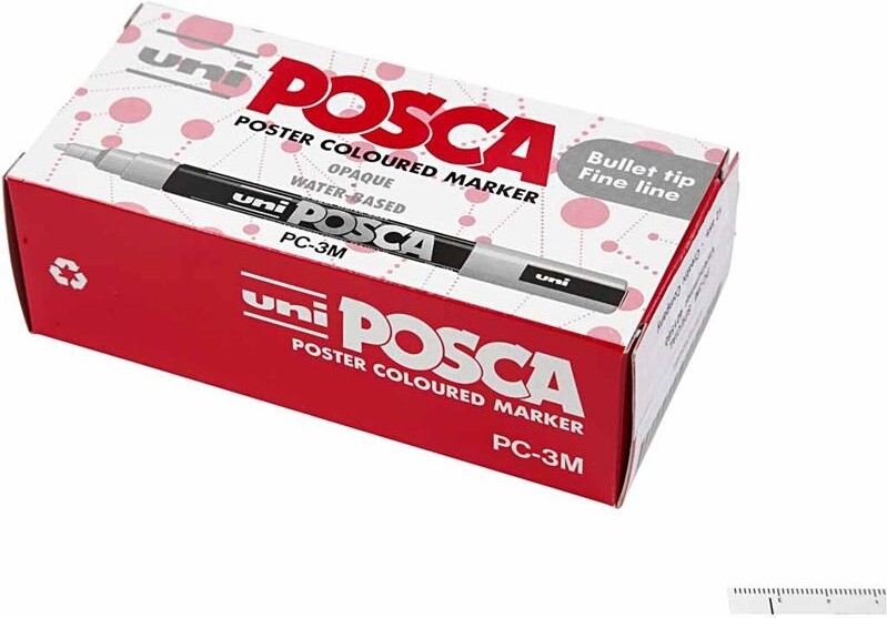 Posca Tusch - Nr. Pc-3M - Tykkelse 0,9-1,3 MM - 12 Farver