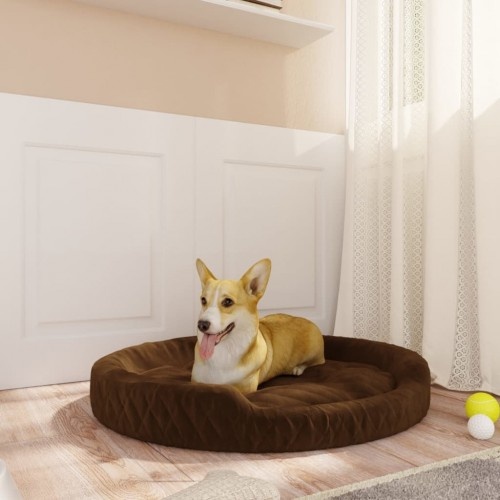 Cama redonda acolchoada marrom para cães Vidaxl