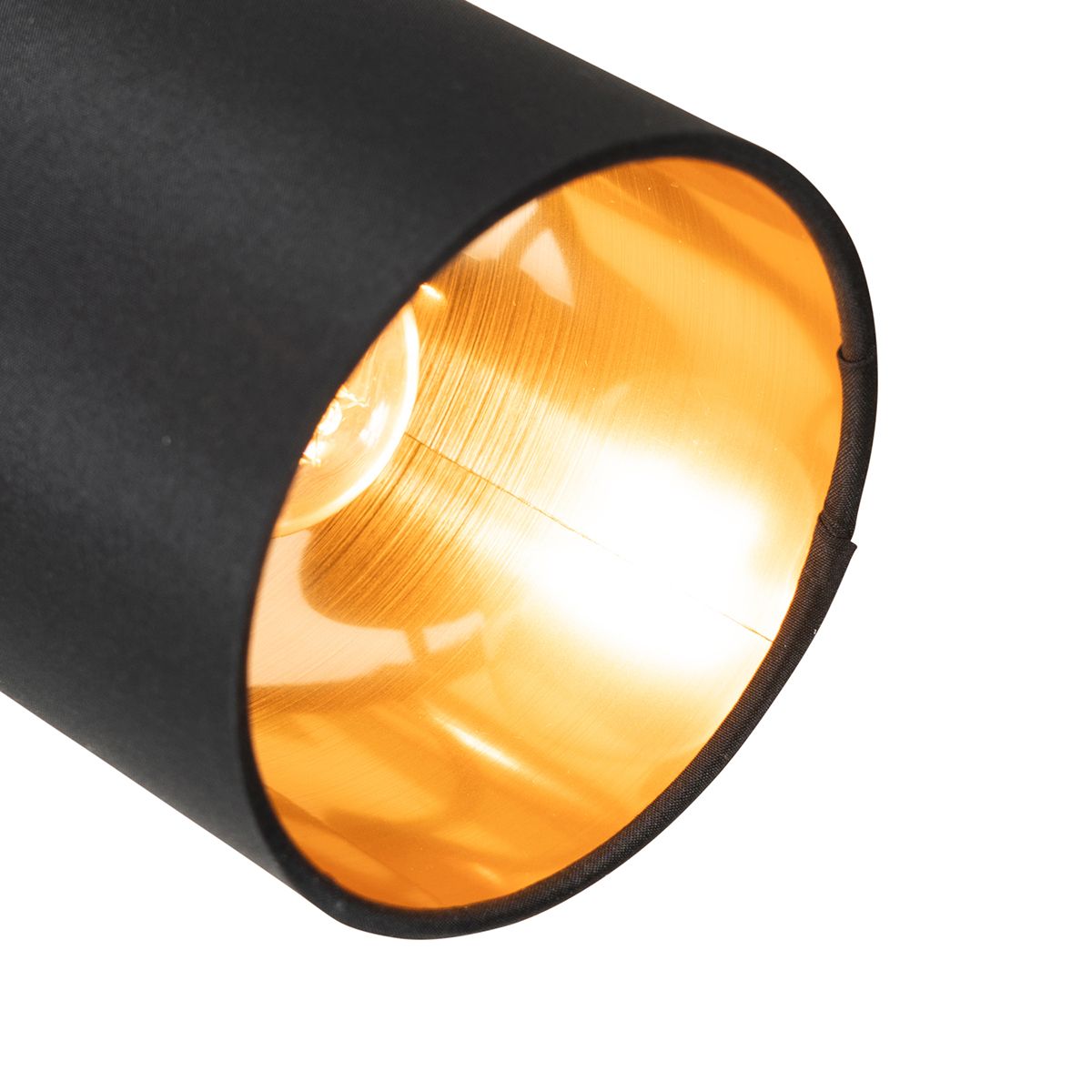 Moderne spot zwart met gouden binnenkant 3-lichts - Lofty
