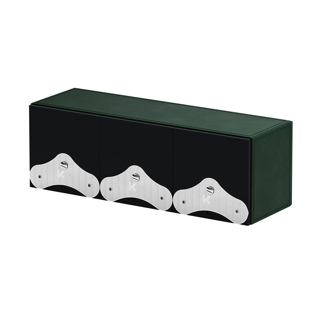 SwissKubik Masterbox Leder Grün - 3 Uhren