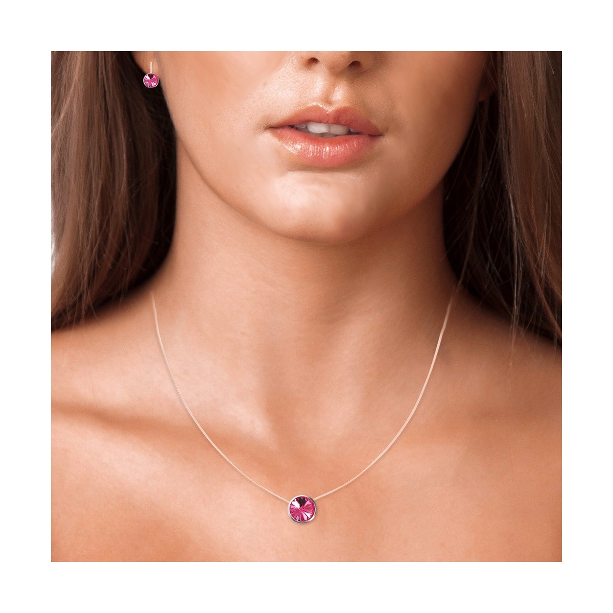 Parure collier et boucles d'oreilles SC Crystal ornée de Cristaux scintillants