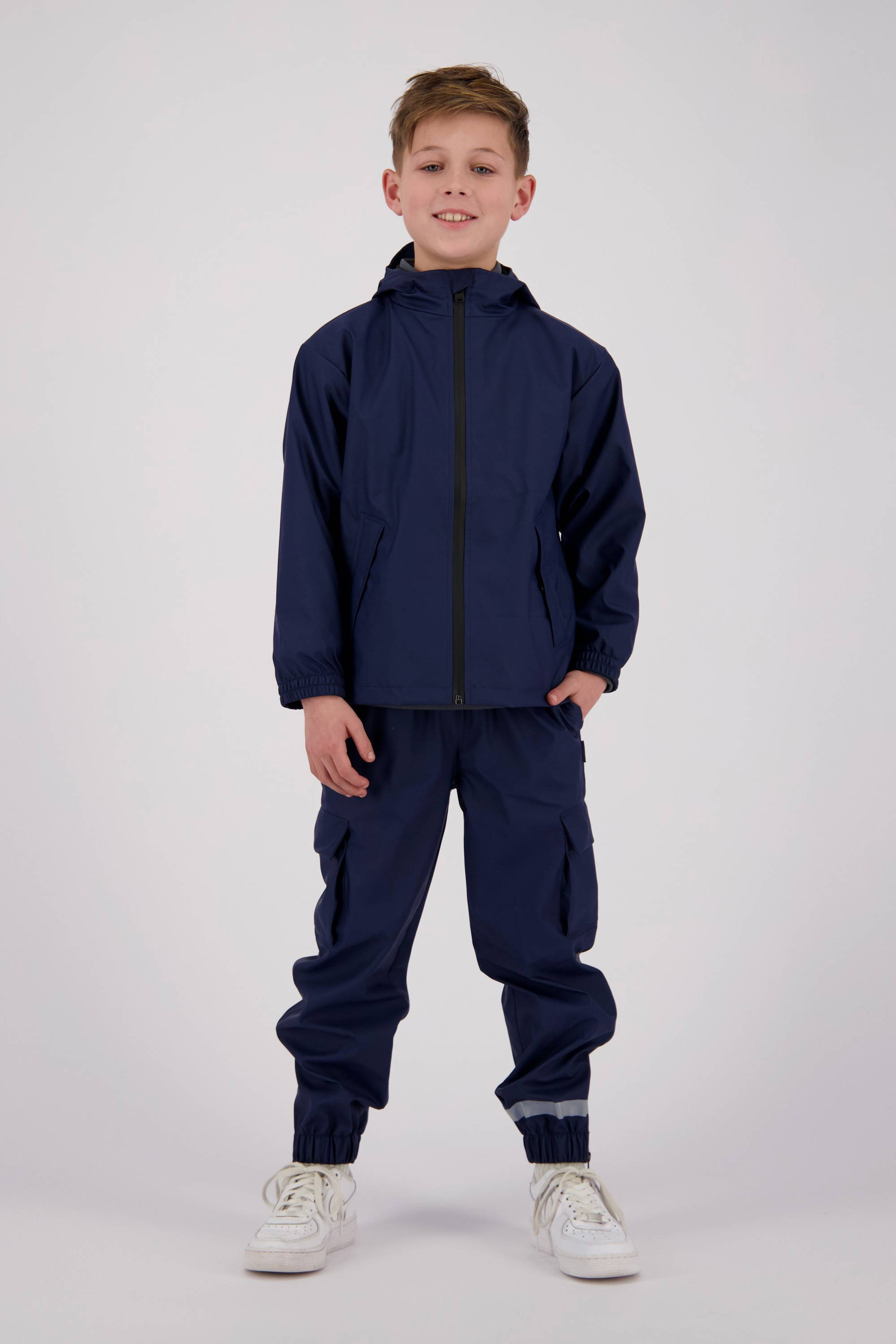 Vingino kids regenjas Thyfoon donkerblauw