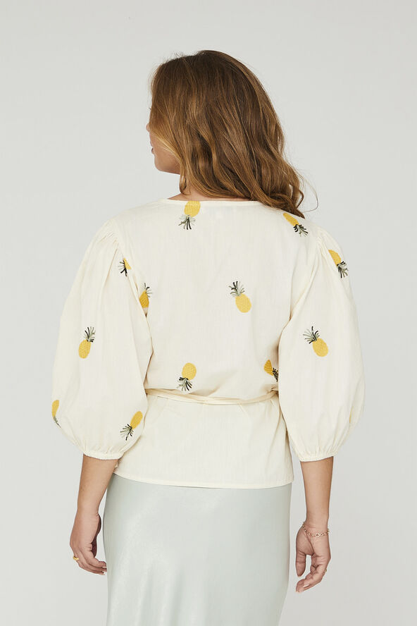 A-VIEW Rebekka fruit blouse Sand/yellow