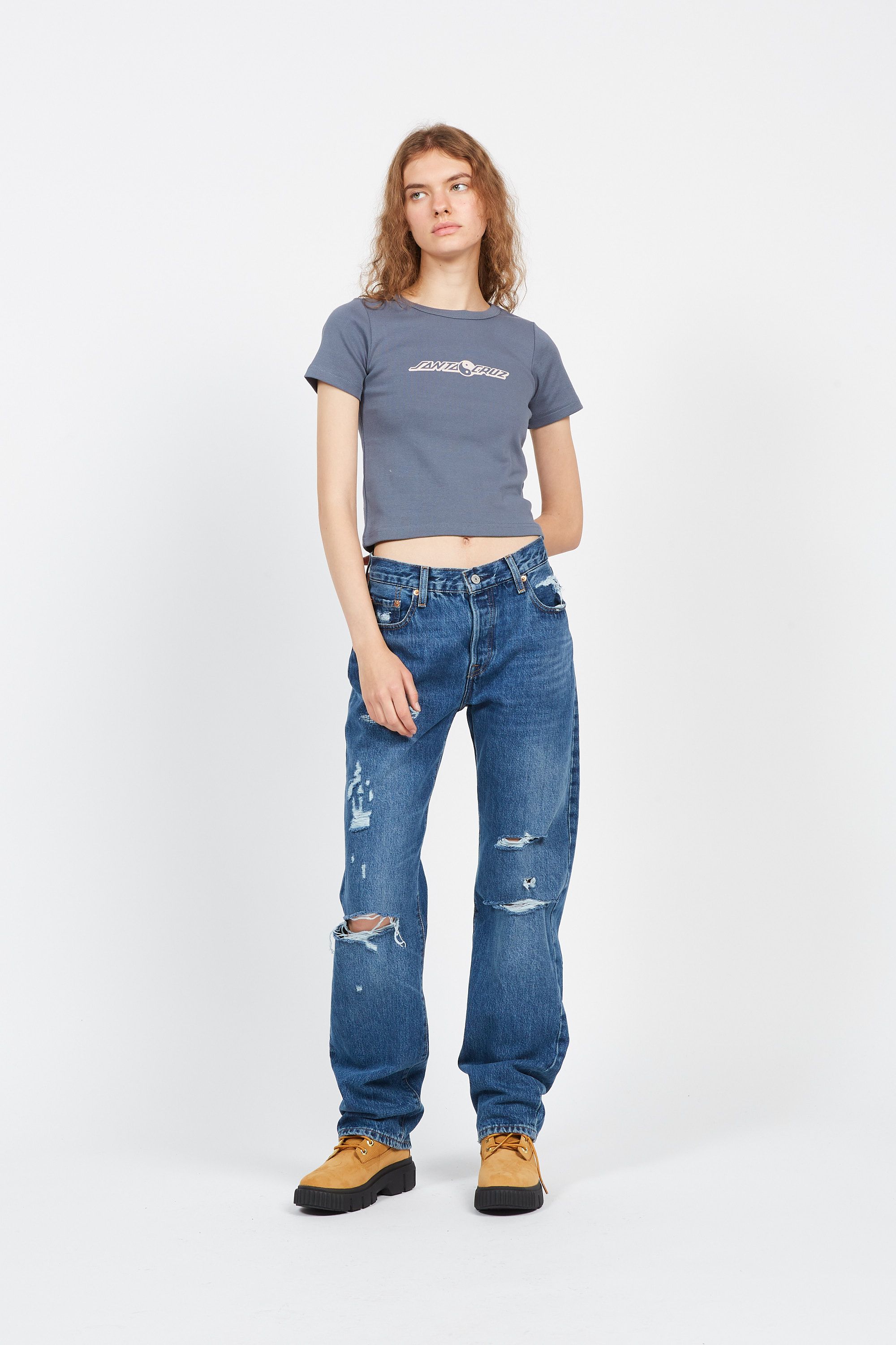 SANTA CRUZ T-shirt yin yang strip Gris