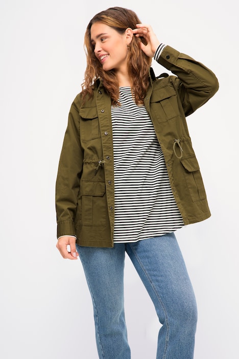 Utility-Jacke, Straight Fit, 4 Taschen, Taillen-Tunnelzug