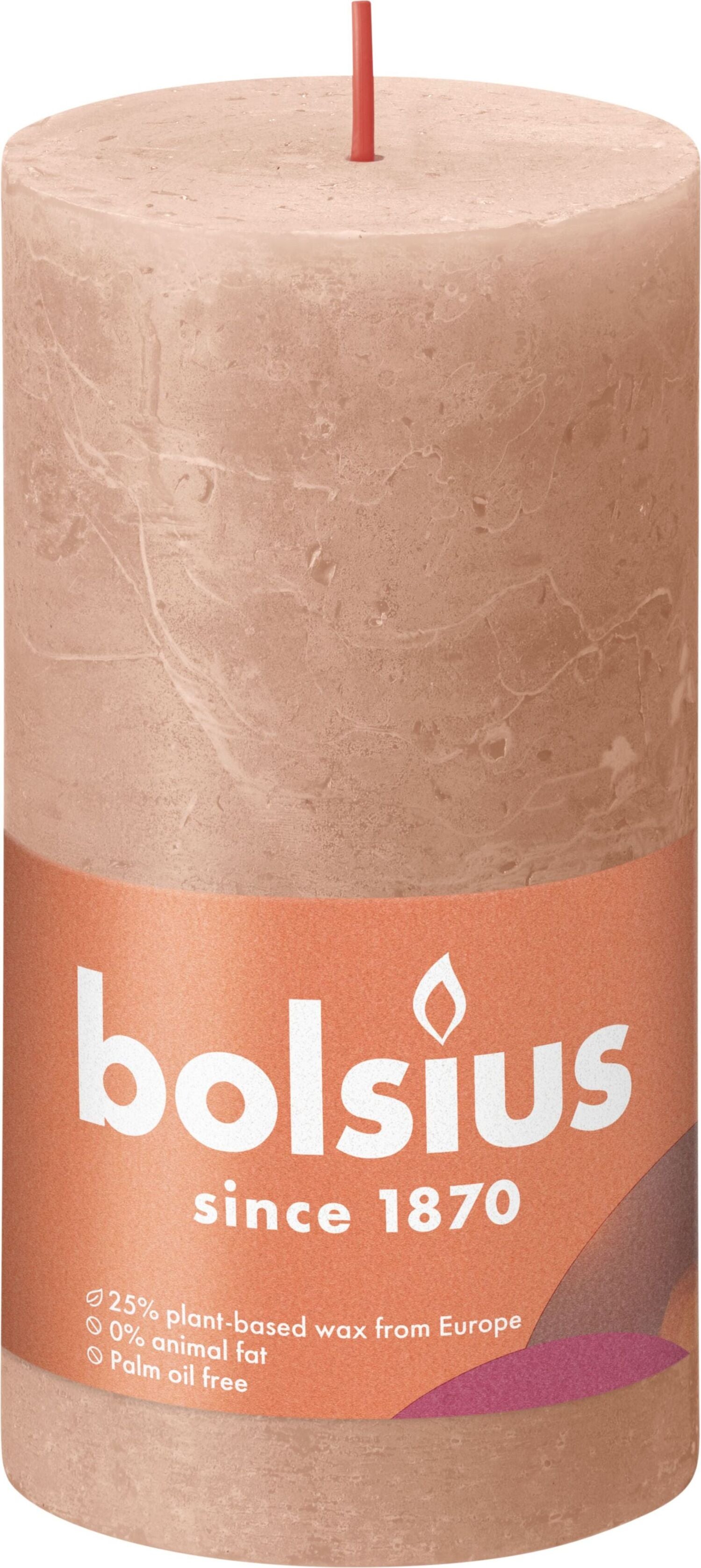 Bolsius stompkaars Rustiek Shine beige 60 uur D 6,8 H 13 cm