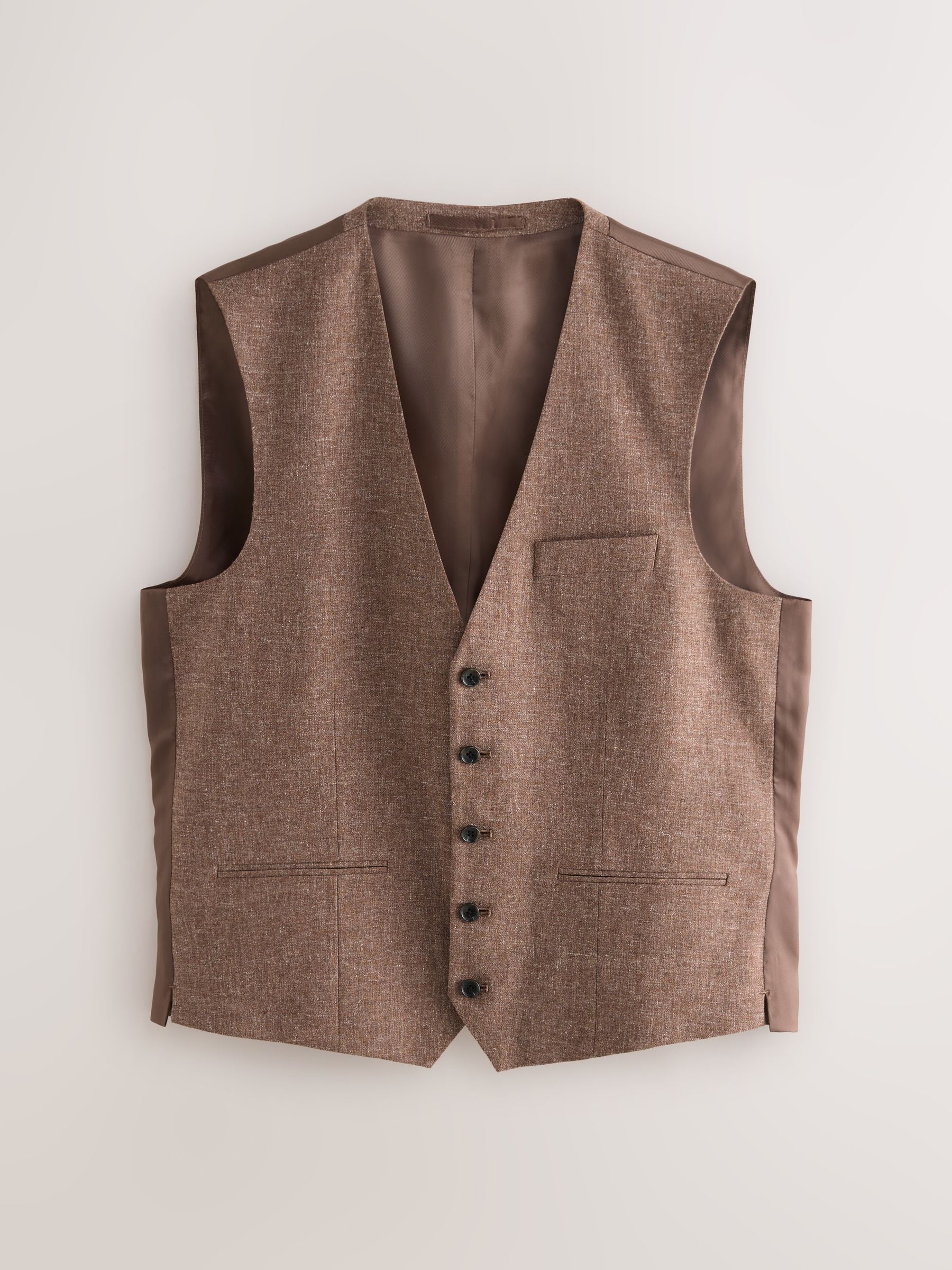 Baksteenkleur - Gilet van linnenmix
