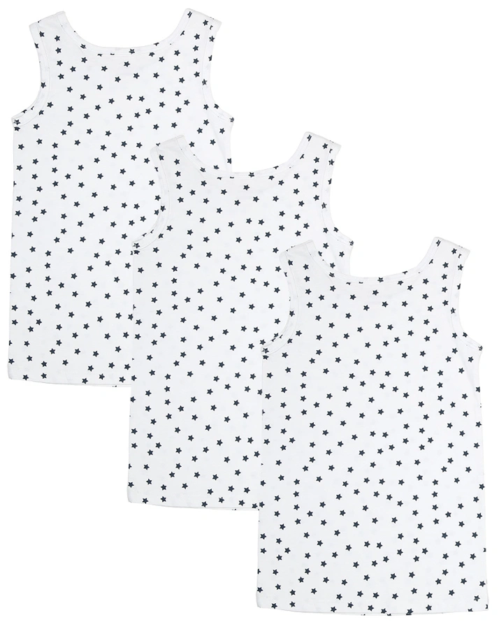 Unterhemd DARK BLUE STARS 3er-Pack in weiß