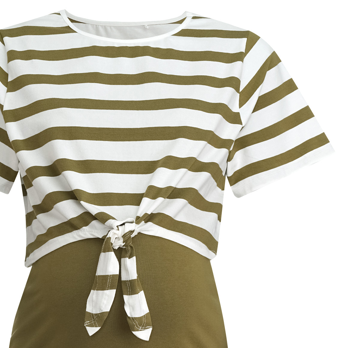 Gina Mama Damen Umstandskleid und T-Shirt im Set oliv / weiss