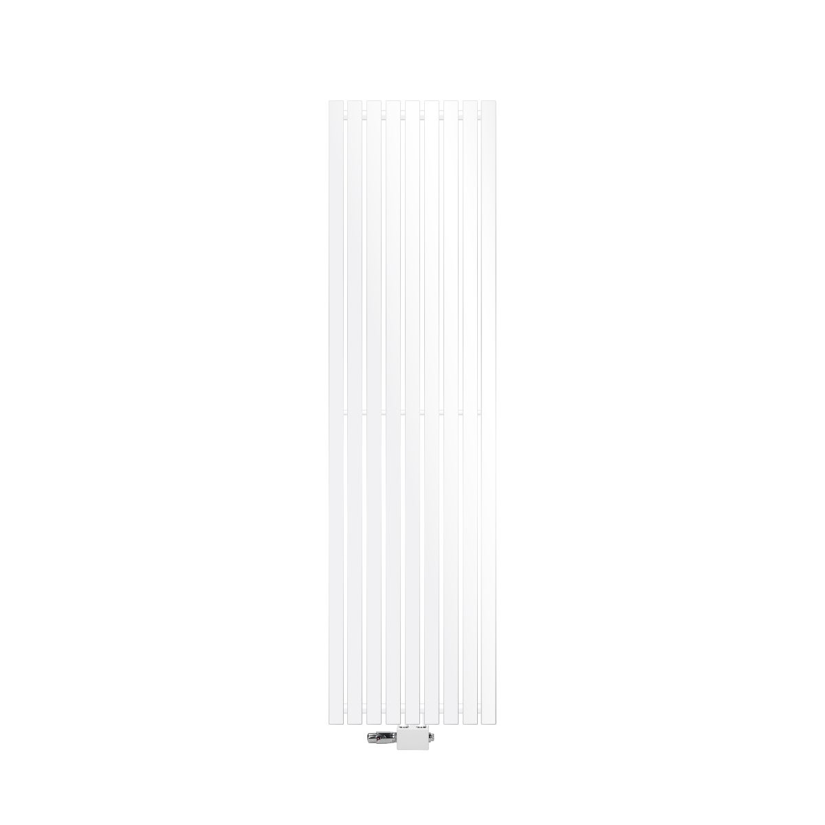 ECD Germany Stella Design Paneelradiator, Middenaansluiting, 480x1800 mm, Wit, met Aansluitset, Thermostaat, Universeel, Hoek- en Doorloopvorm, Vlak, Enkellaags, Verticale Radiator, Badkamerradiator, Verwarming