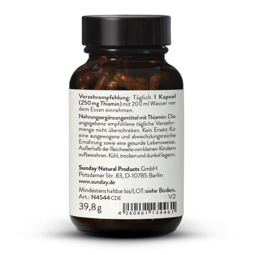 Sunday Natural Products  Vitamin B1 Thiamin250mg