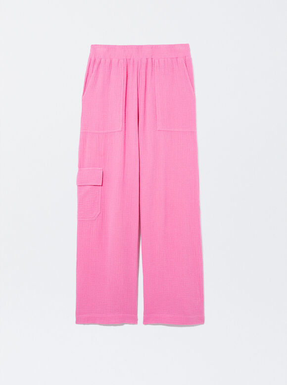 Calça texturizada - Rosa