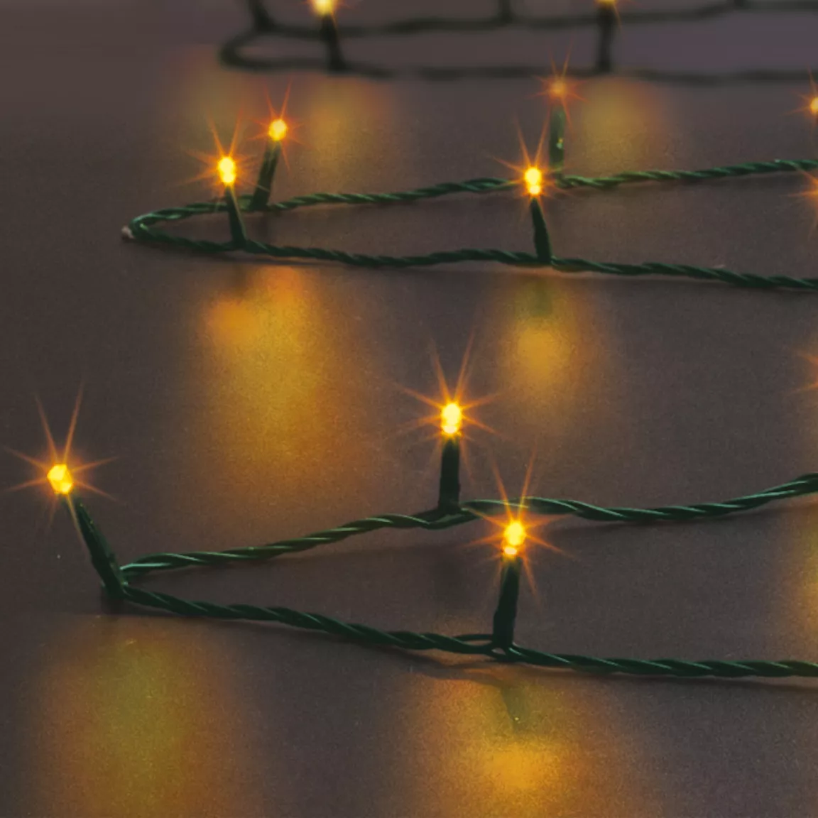 Guirlande lumineuse 30 m 300 LED câble vert Timer Blanc chaud
