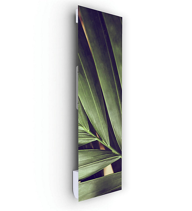 Radiateur électrique à rayonnement avec soufflerie Ilo Fanmix en verre design Feuille de Palmier 1250W