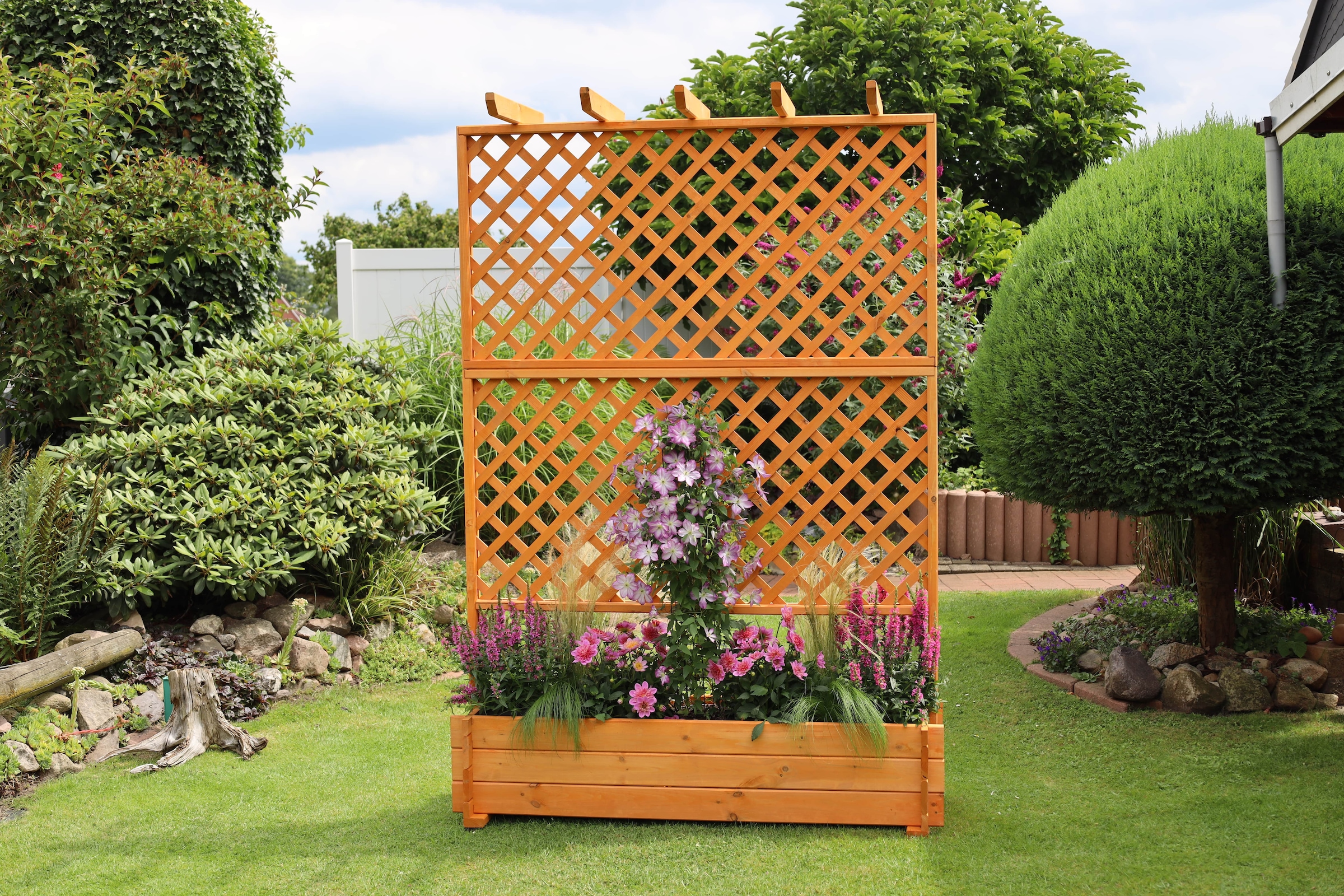 promadino Spalier Pergola mit Pflanzkasten, BxTxH: 140x65x200 cm