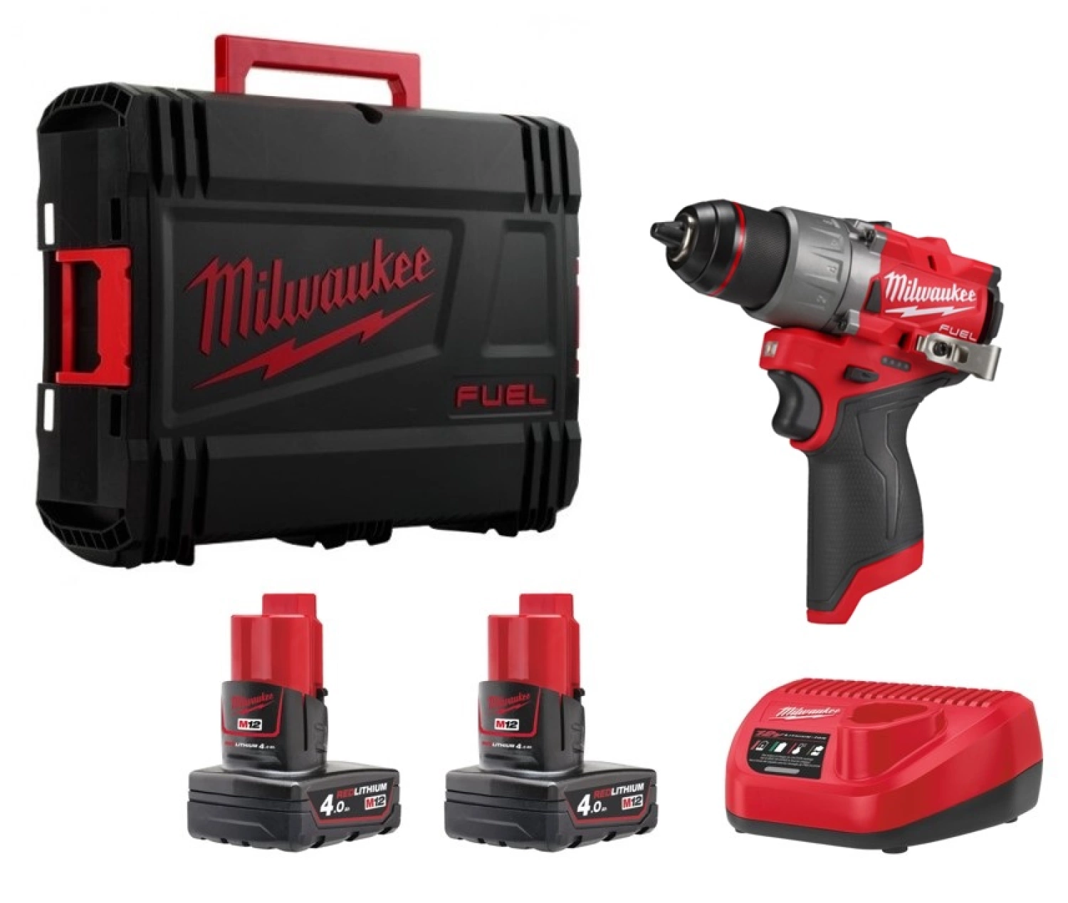 Milwaukee M12 FDD2-402X 12V Li-ion accu subcompacte boormachine set (2x 4.0Ah accu) in HD Box