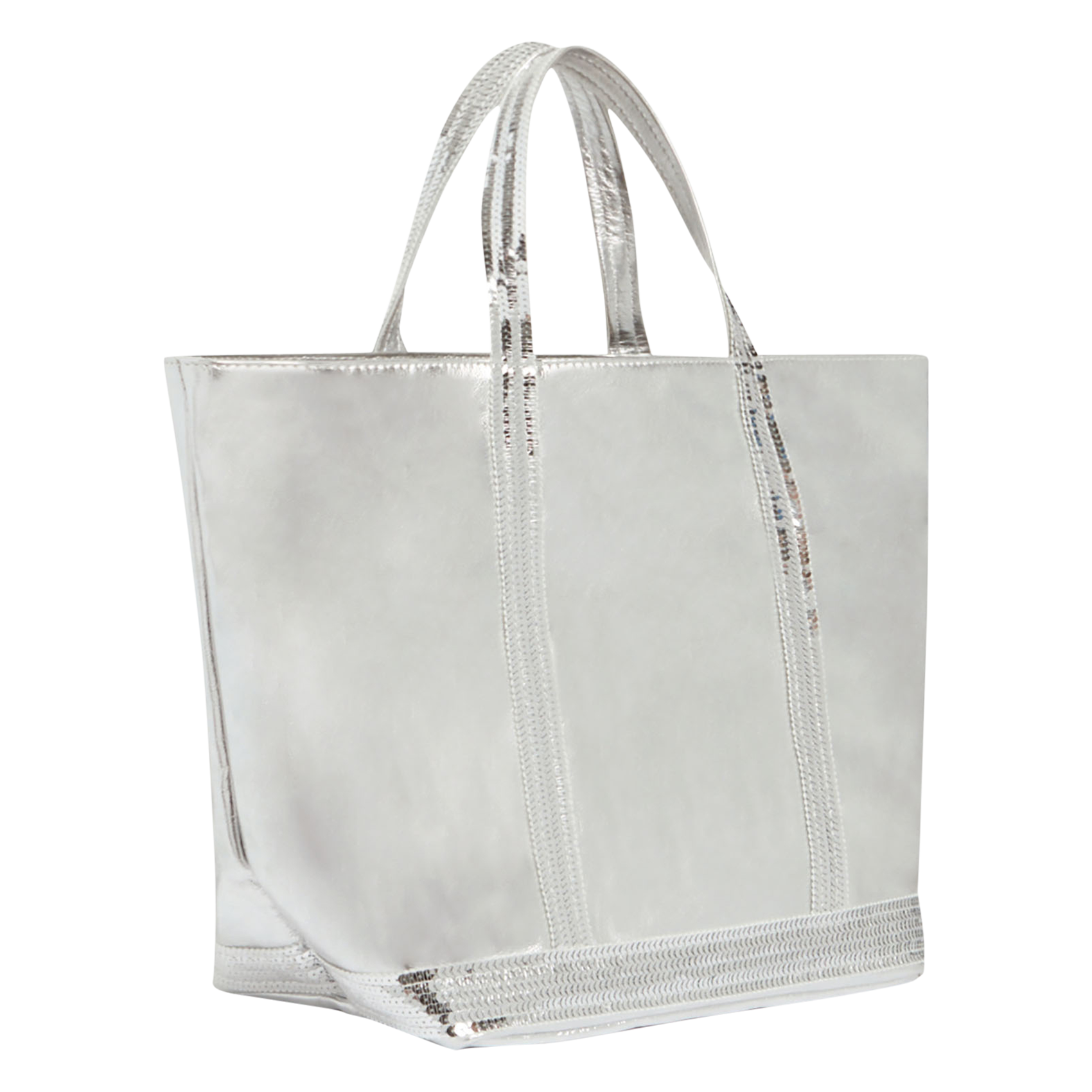 CABAS M - Cabas M en cuir métallisé | Gris
