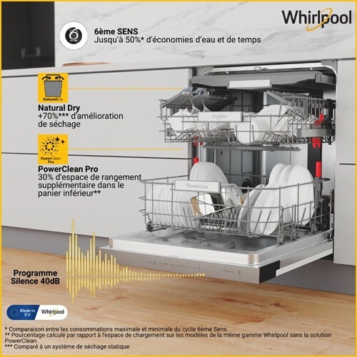 Lave-vaisselle encastrable Whirlpool W0BD851AX Argent