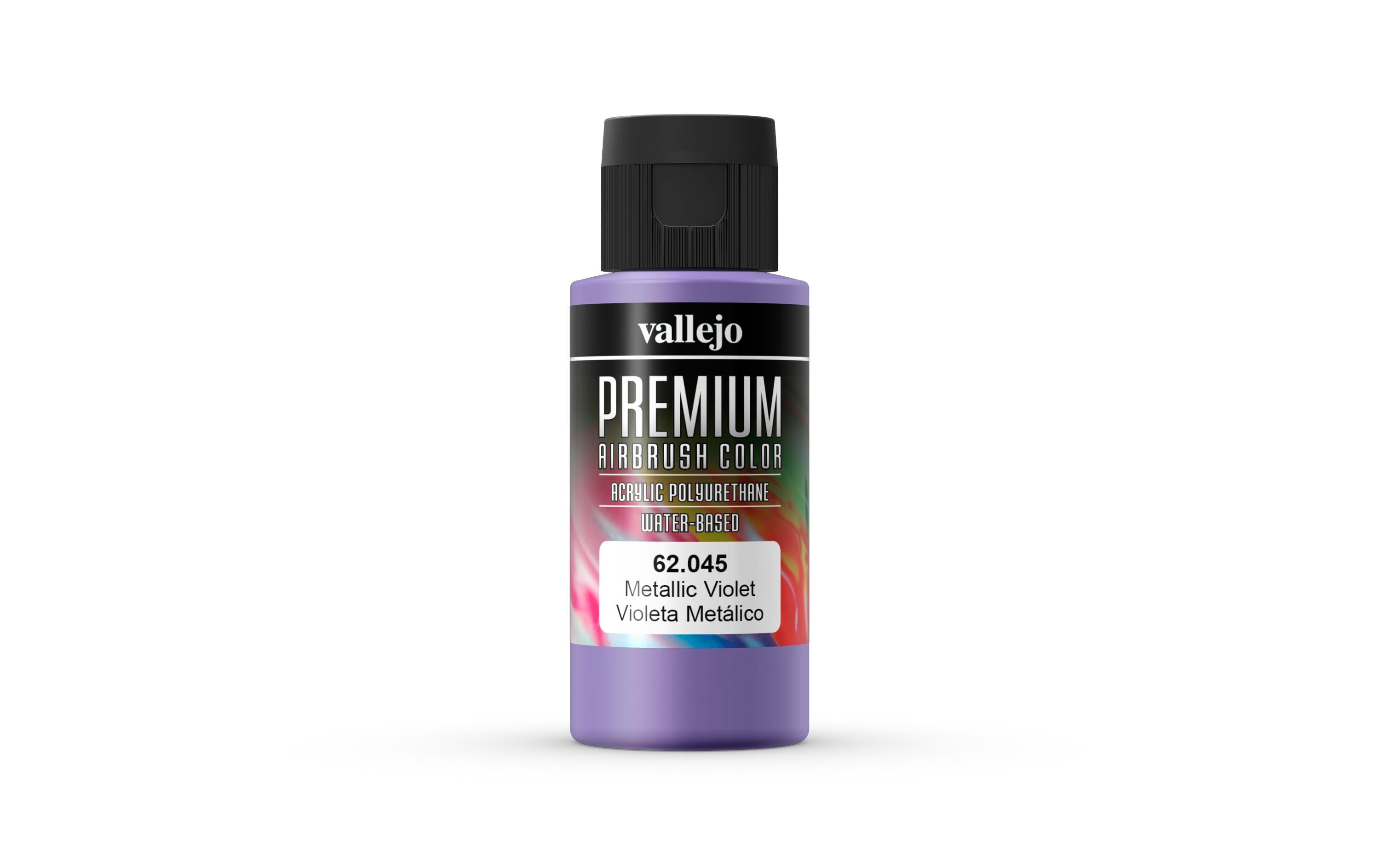 Airbrushfarbe Premium, Metallic, Violett, 60 mlPremium Airbrush Farbe zum Lackieren von Lexan, Polycarbonat, Glasfaser, Metall und Polyethylene