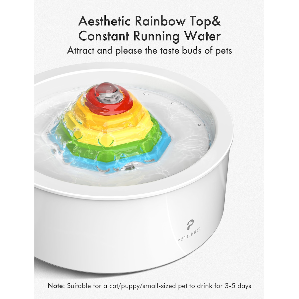 Petlibro Rainbow vannfontene til kjæledyr