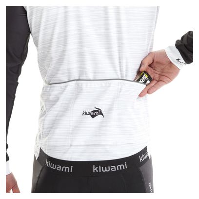 Maillot Velo Route Manches Longues Kiwami PEYRESOURDE Blanc GRAPHITE Noir