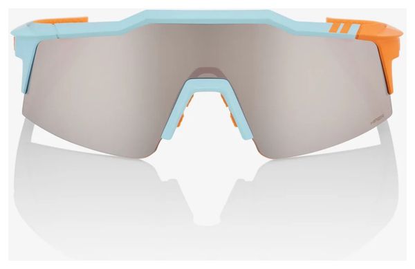 Lunettes 100% Speedcraft SL Soft Tact Bleu / Orange - Lentilles HiPER Miroir Silver