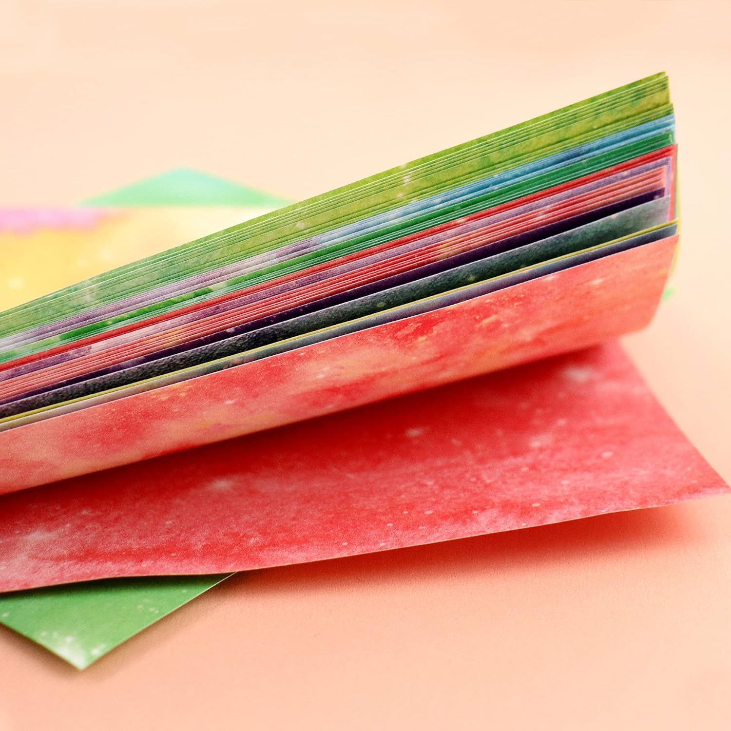 (50er Set) 15x15cm Origami Papier DIY Bastel Faltpapier 70gm2 - Marble