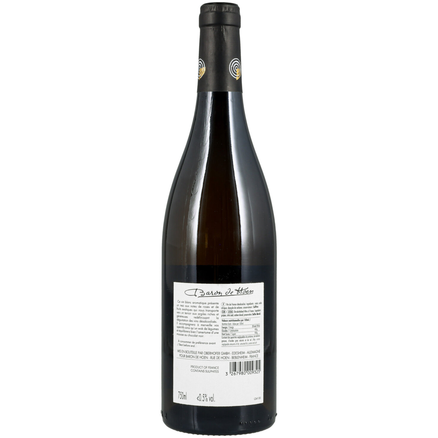 Alsace IG Gewürztraminer Baron de Hoen Zéro, alkoholfrei -75cl
