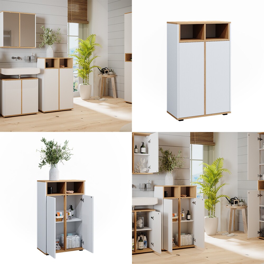 Vicco Midischrank Didi Weiß Eiche 60 x 97 cm mit 2 Türen