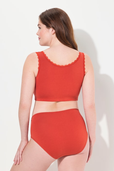Bustier, Zierkante, V-Ausschnitt, Biobaumwolle