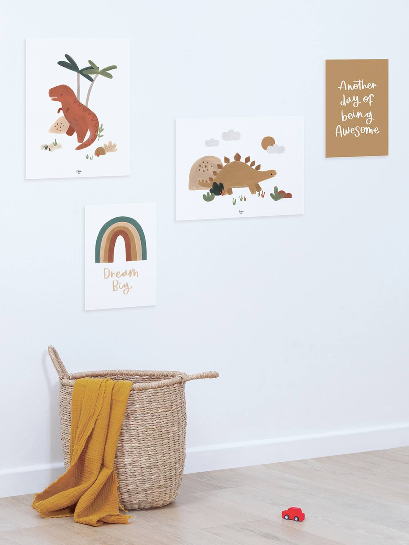 Lote de 4 estampas multicoloridas Sunny Dinosaurs LILIPINSO