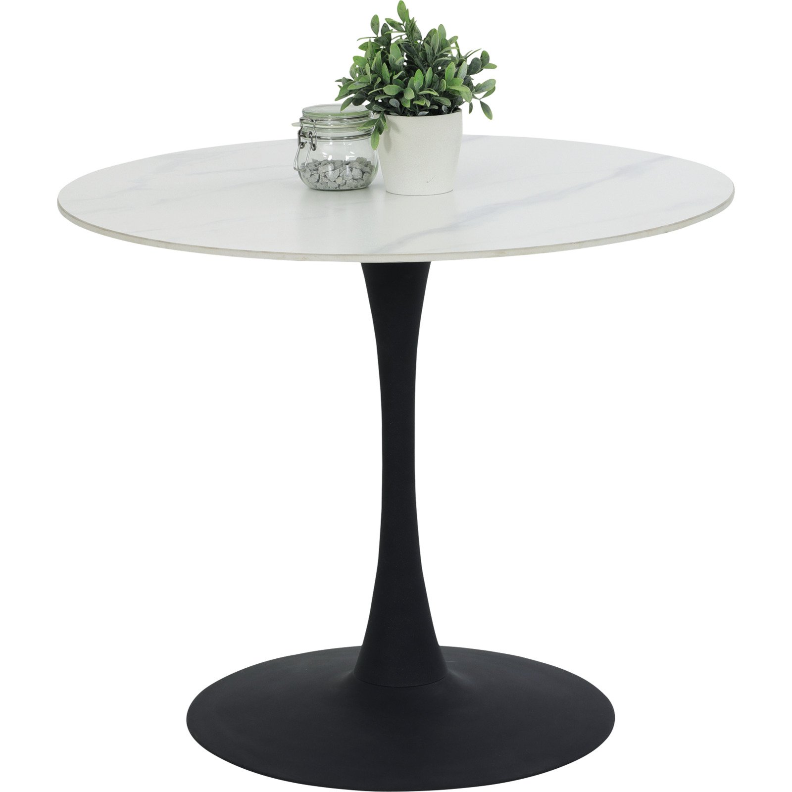 Tisch Paola Sintered Stone Marmor-Optik weiss 90 x 75 cm