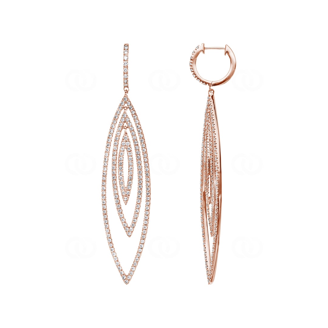 2.10 Karat Diamantohrhänger 750/18 K Roségold