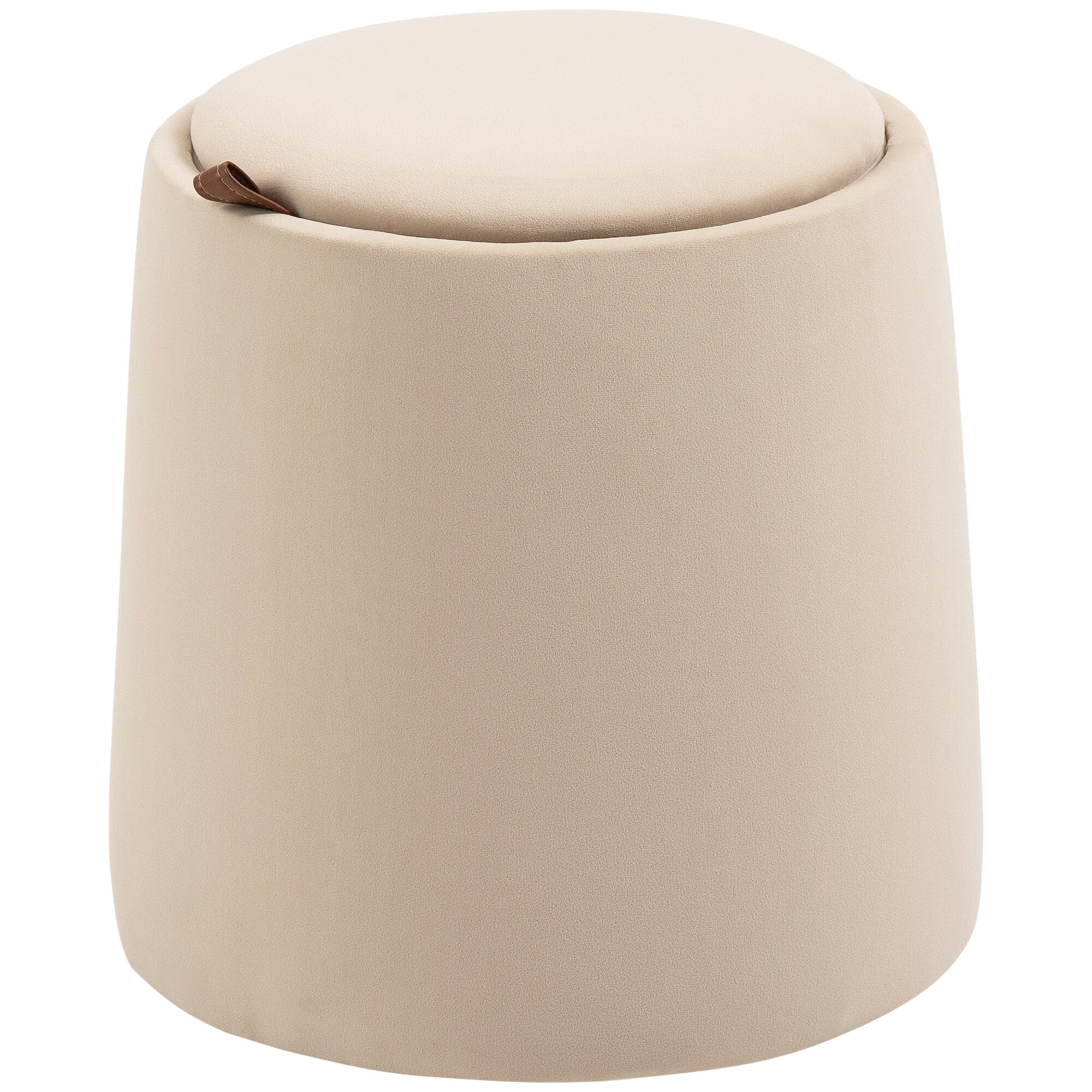 HOMCOM Aufbewahrungs-Ottomane mit Stauraum beige Ø44 x 47,5Hcm