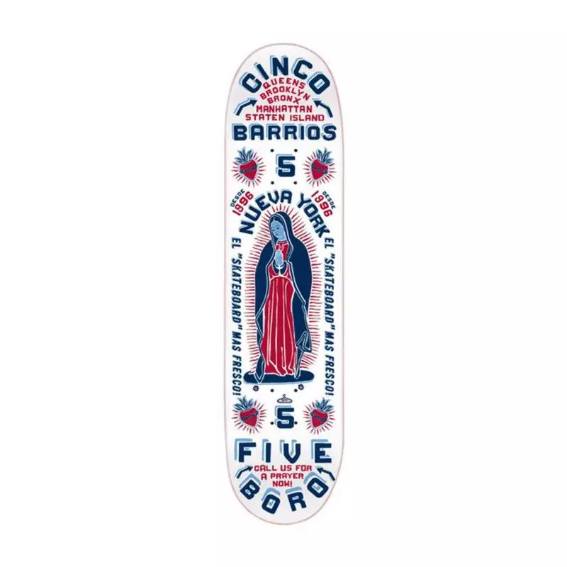 Deck skate 5BORO DECK CINCO BARRIOS WHITE 8.0 X 32