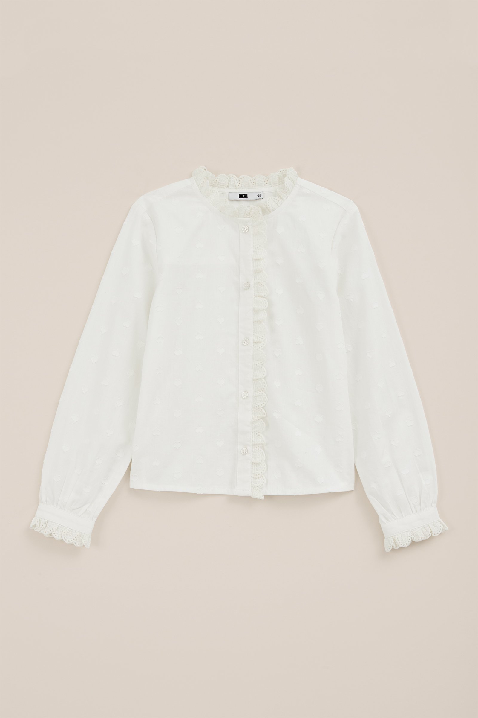 Meisjes blouse met structuur WE Fashion Wit