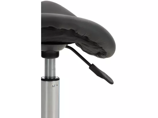 Tabouret de bureau - Similicuir & Métal chromé - Gris - Reno