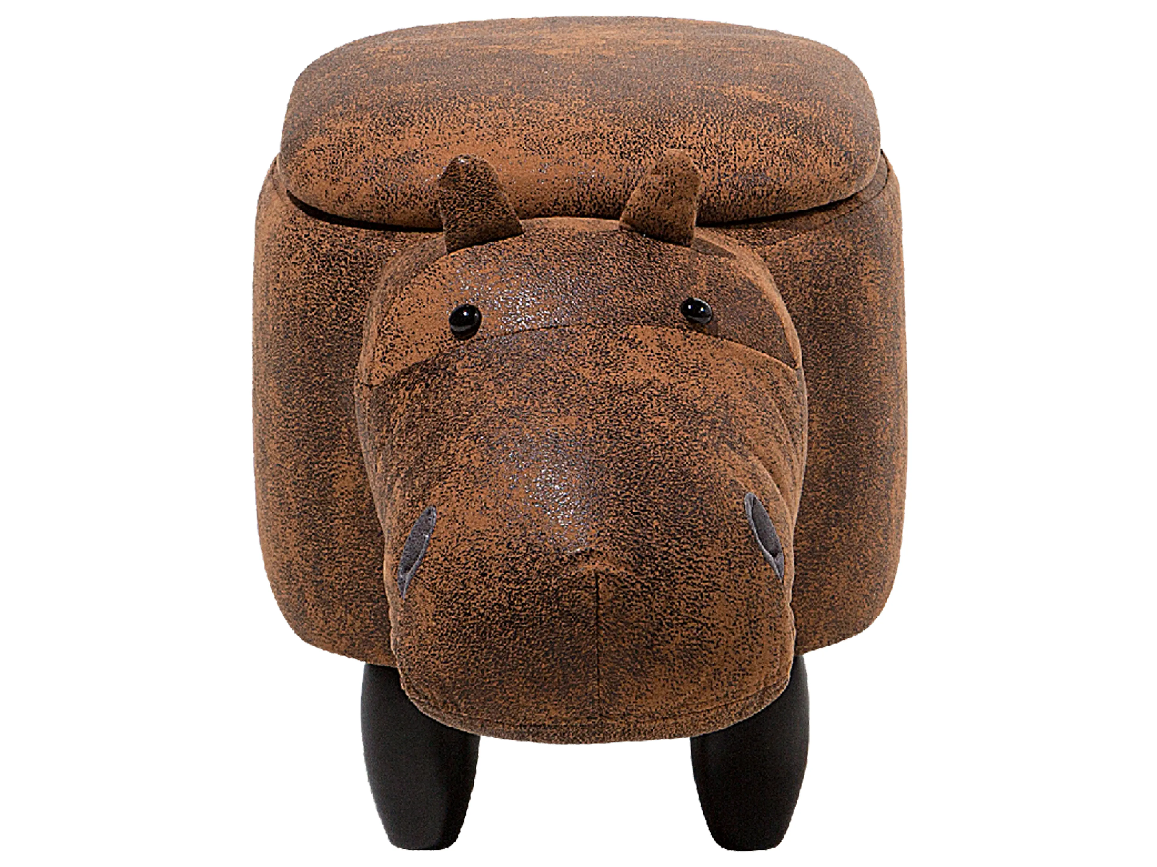 Dierenpoef met opbergruimte HIPPO Kunstleer Bruin Nijlpaard