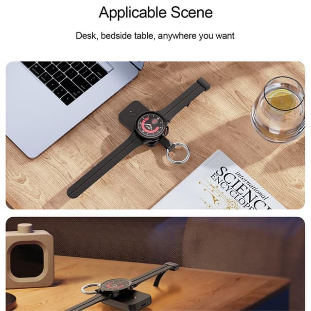 QI Powerbank til Samsung Galaxy Watch 5 4 3/Ur 5 Pro/Watch4 Classic/Active2/Gear S2 Classic