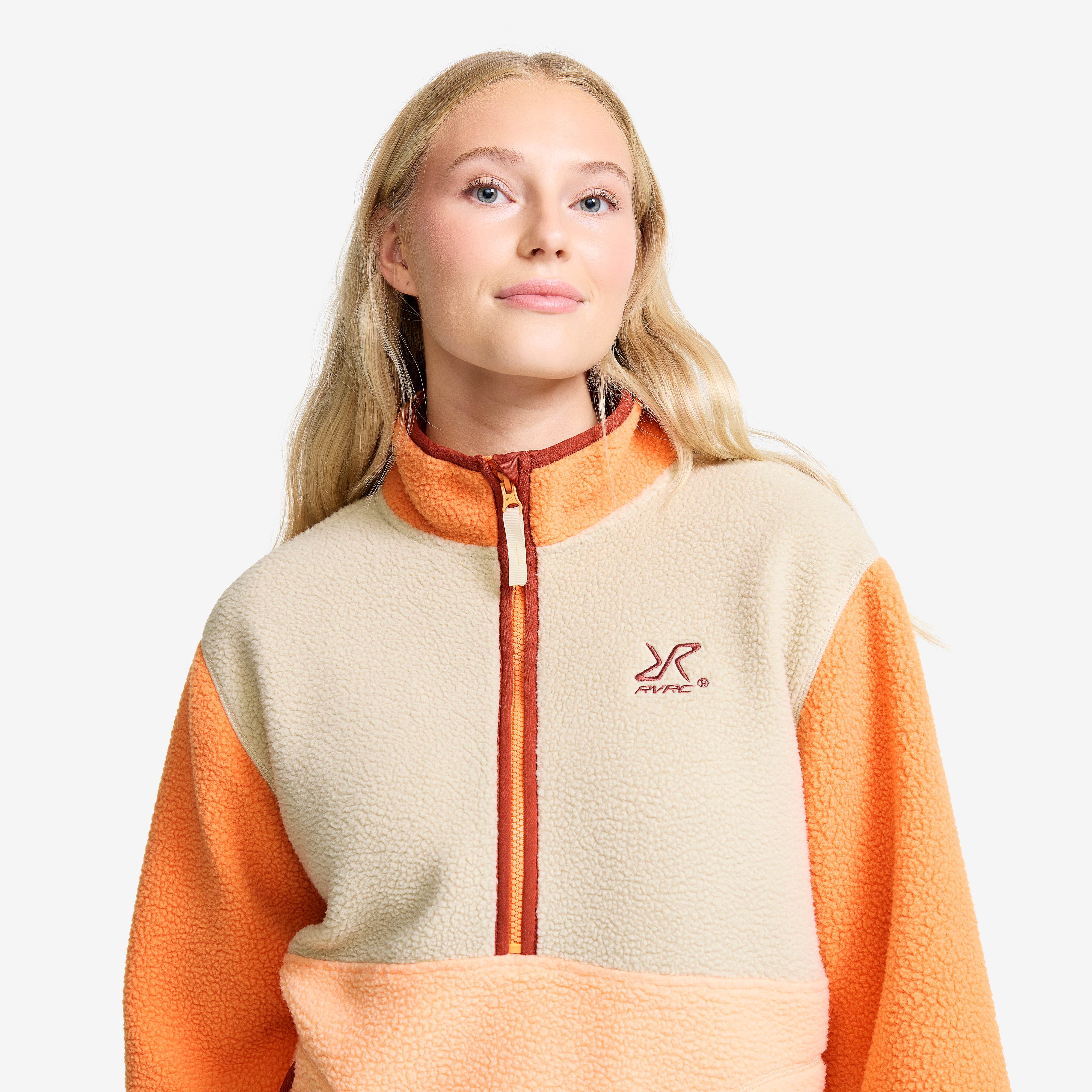 Canyon Half-zip Pile Fleece Dame Peach Fuzz/Copper Tan