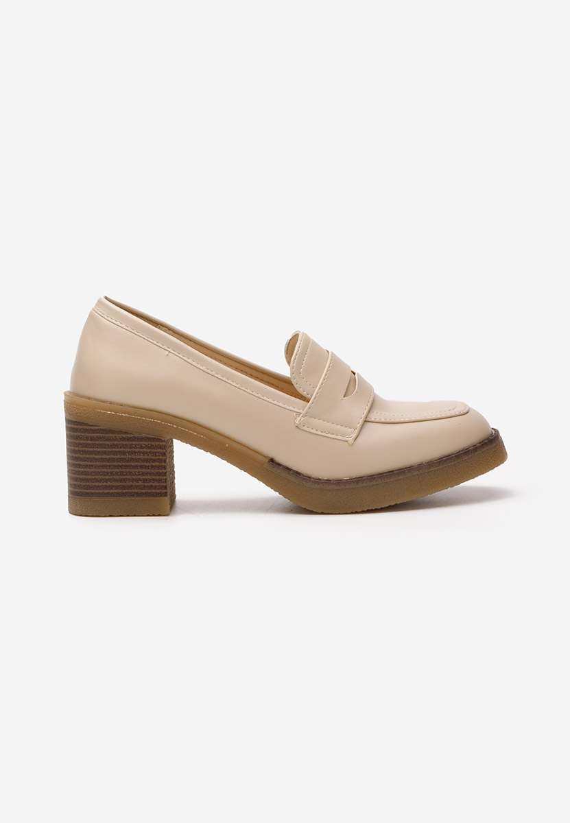Mocassins à talon beige Pheona