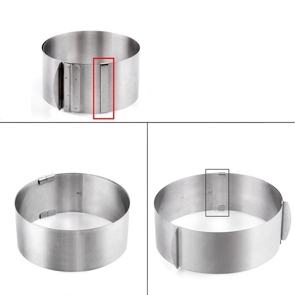 (Ø16-30cm) Flexible Edelstahl Kuchenform Backring Verstellbar