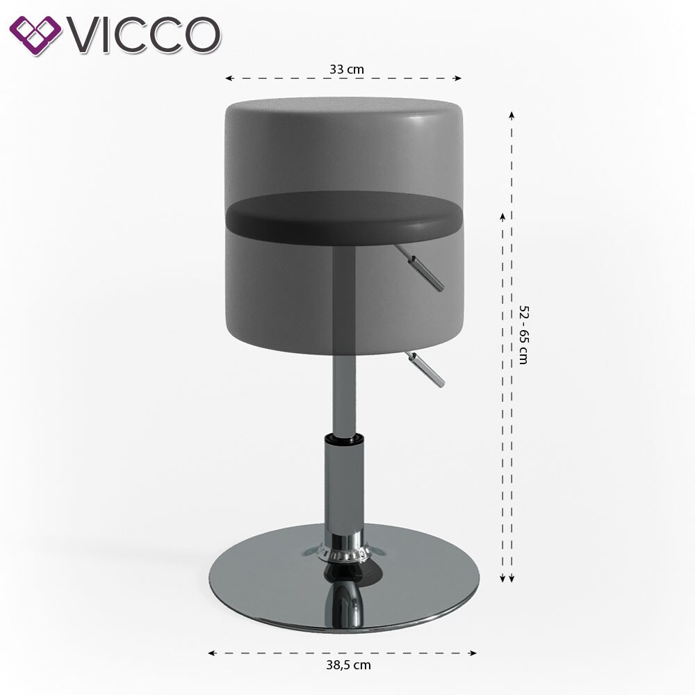VICCO Design Hocker Schminkhocker höhenverstellbar in grau