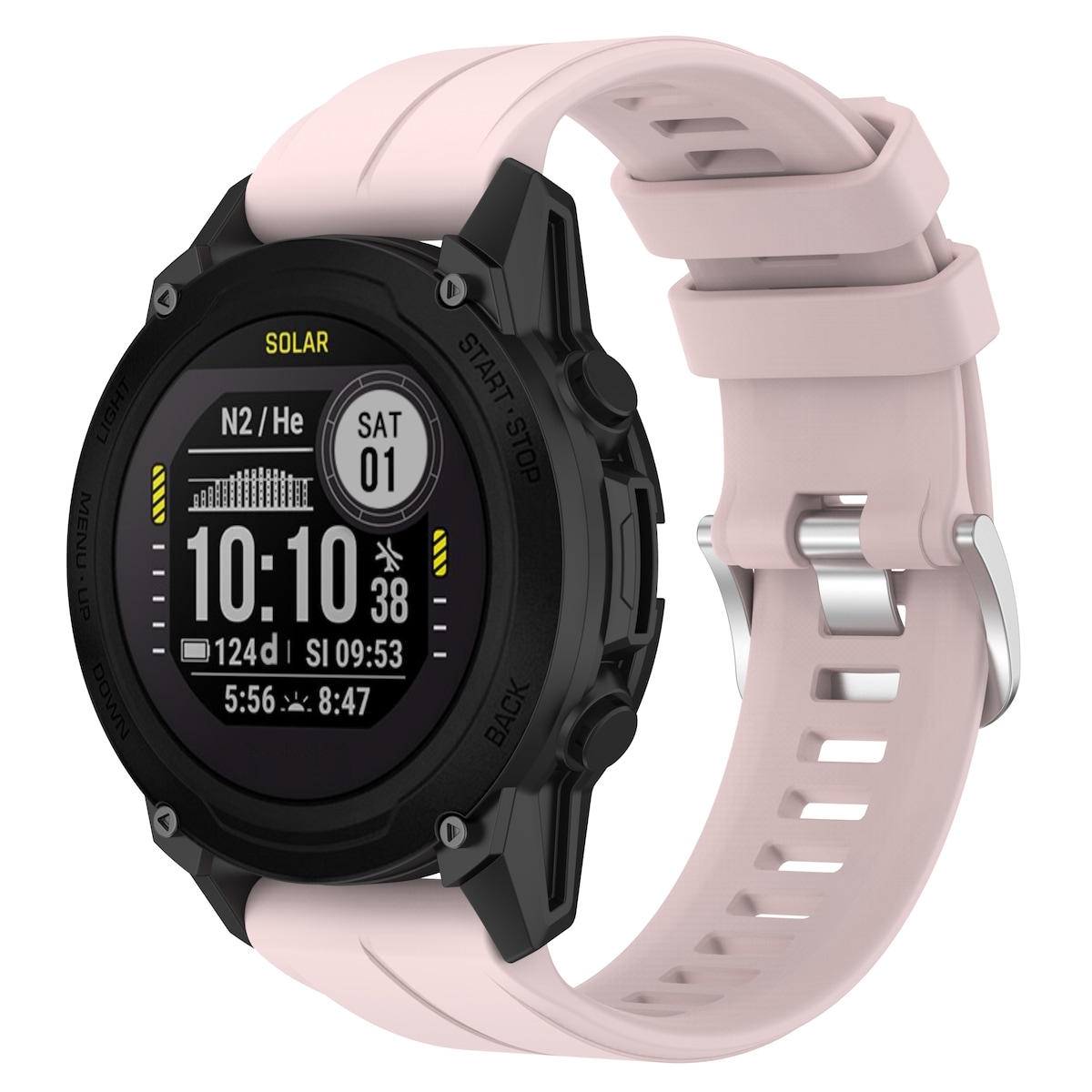 Silikonklokkerem for Garmin Descent G1 Garmin Fenix 7 Rosa