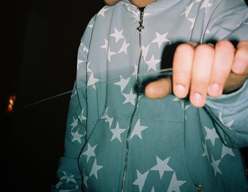 Wanderstar - Sterrenprint Hoodie met Ritssluiting