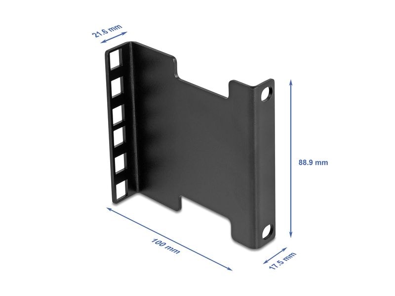 Delock Server Rack Tiefenerweiterung 2HE Schwarz Delock Server Rack Tiefenerweiterung Adapter Montagekit zur Verlängerung der Montagetiefe bis 10 cm 2 HE