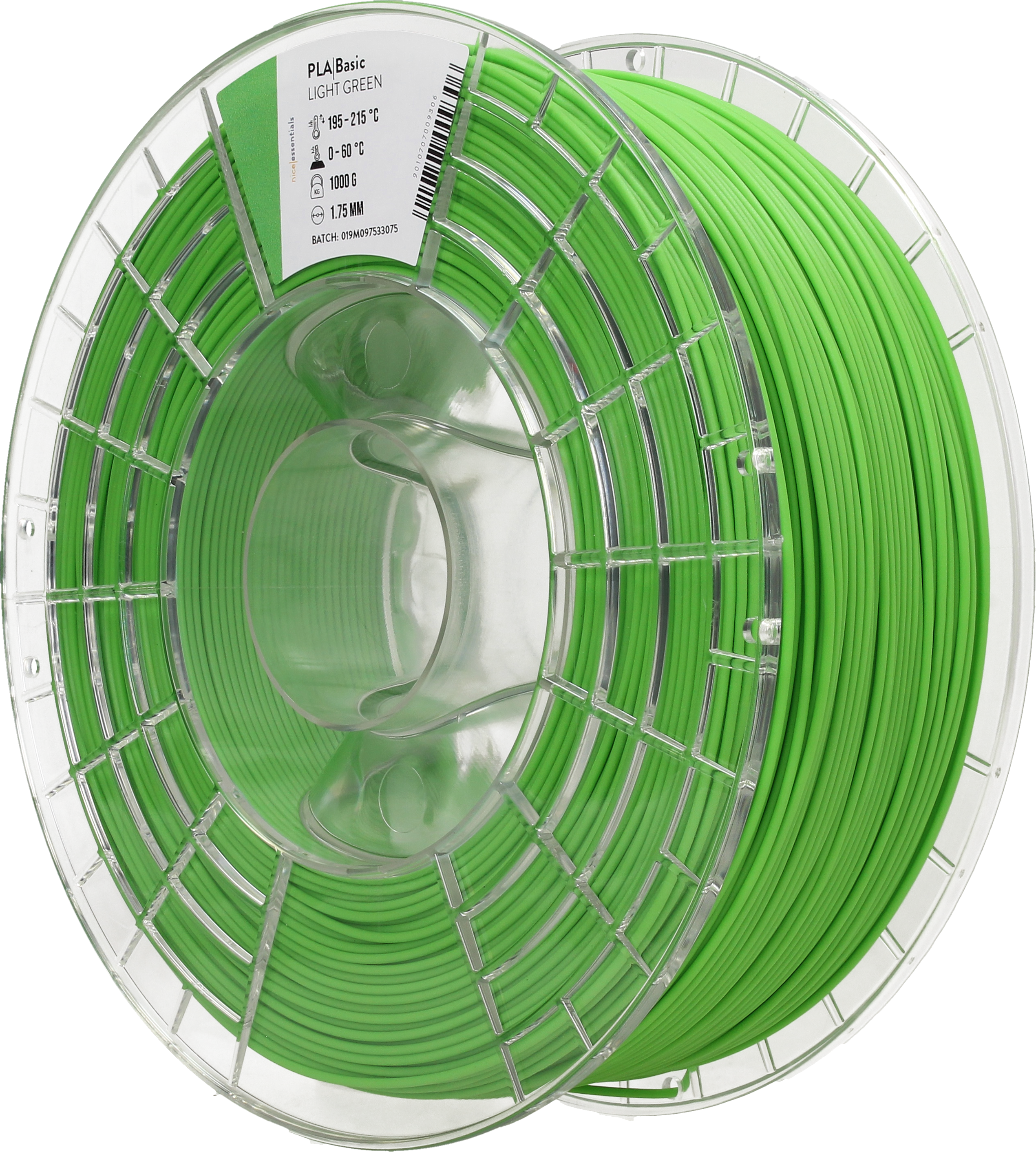 nice essentials  PLA Basic Light Green, 1,75 mm / 1000 g    PLA Filament mit österreichischem Charme in Light Green