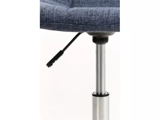 Chaise de bureau - Tissu & Métal chromé - Bleu - Emil